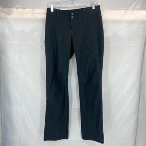 Kuhl Women 6 Strattus Pants Hiking Outdoor Tie Waist Solid Black Stretch PULLS